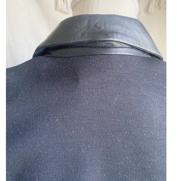 Central Park West Revolve Genuine Leather Black Blazer Jacket Size Small - Picture 9 of 9